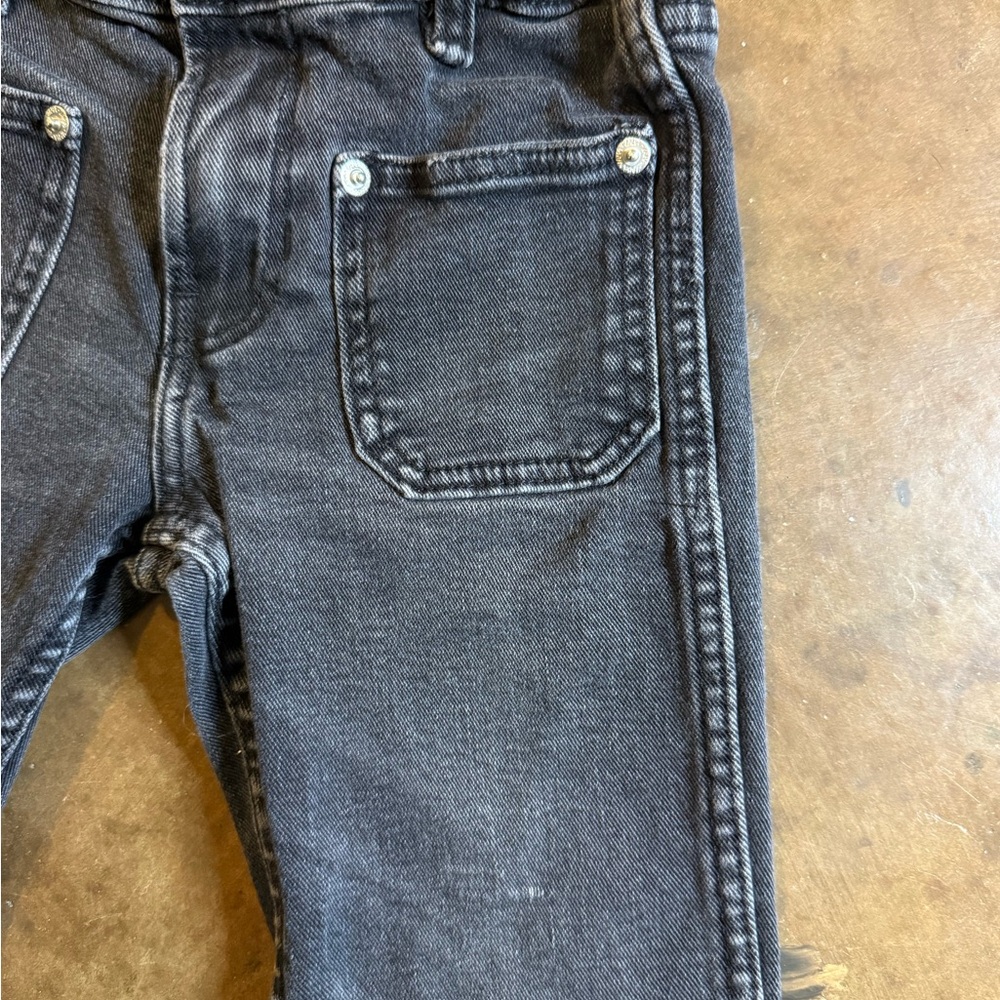 Zara Kids Black The Flare Pants Denim Jeans - Picture 5 of 7